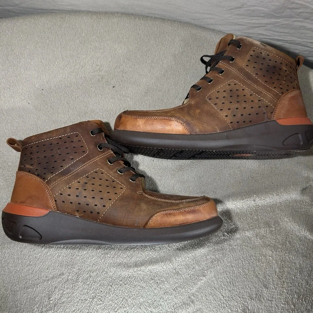 Drew Murphy Men's Brown Leather Midtop Boots 40108 Size 12 4W Extra Wide